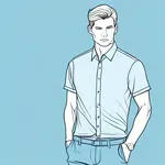 light blue short-sleeved collared shirt image